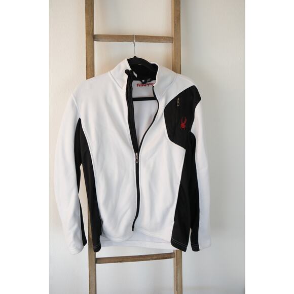 Spyder Other - Spyder Mens Raider Full Zip Jacket White and Black, Size Small